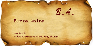 Burza Anina névjegykártya